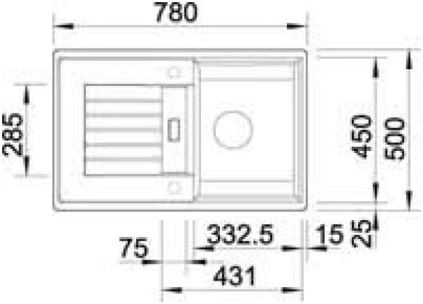 BLANCO 514724 ZIA 45 S SILGRANITPuraDur mit Ablauffernbedienung mit Zubehör reversibel Anthrazit